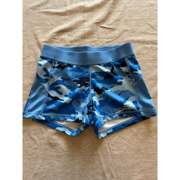 Adidas Techfit Medium Compression Short Blue Camo Women's S - Picture 1 of 5